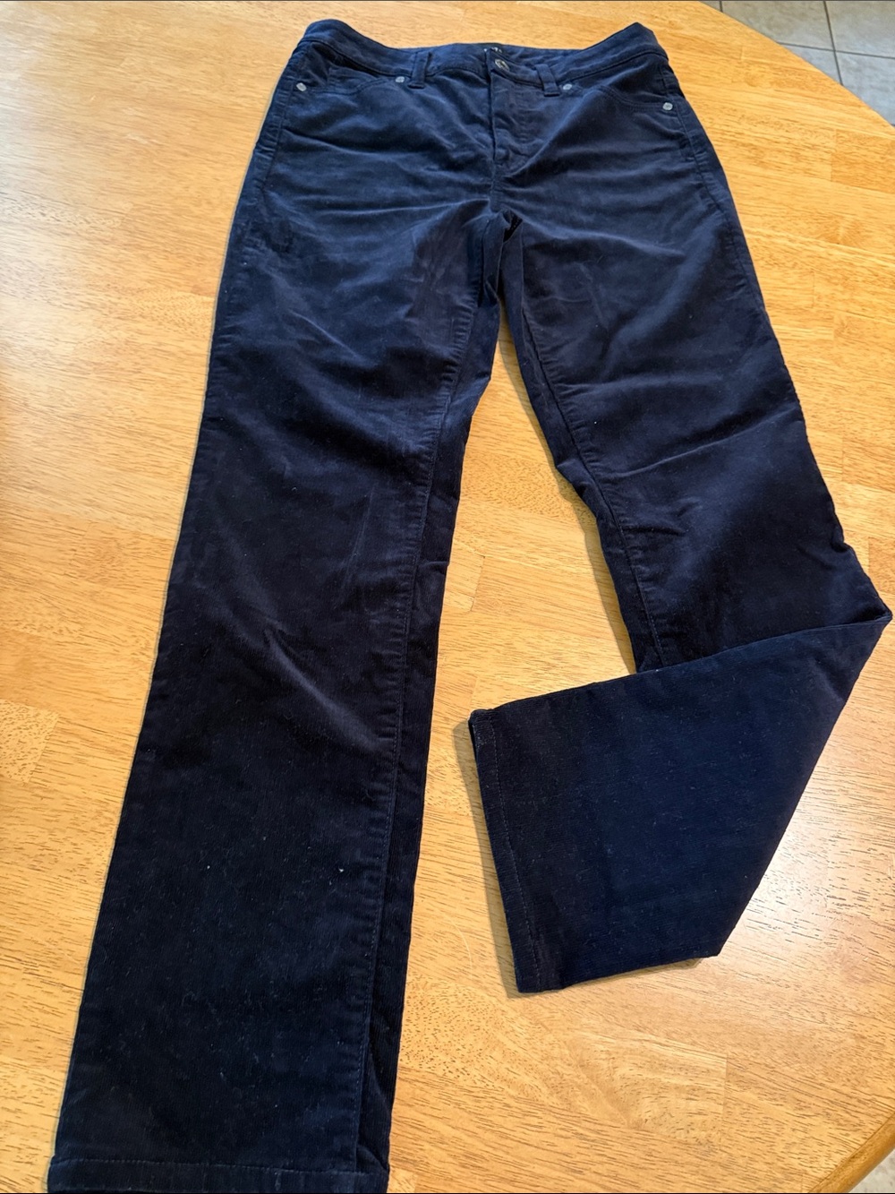 Talbots Black Straight-Leg Corduroy Pants